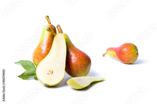Fresh pears fruit isolated on white
