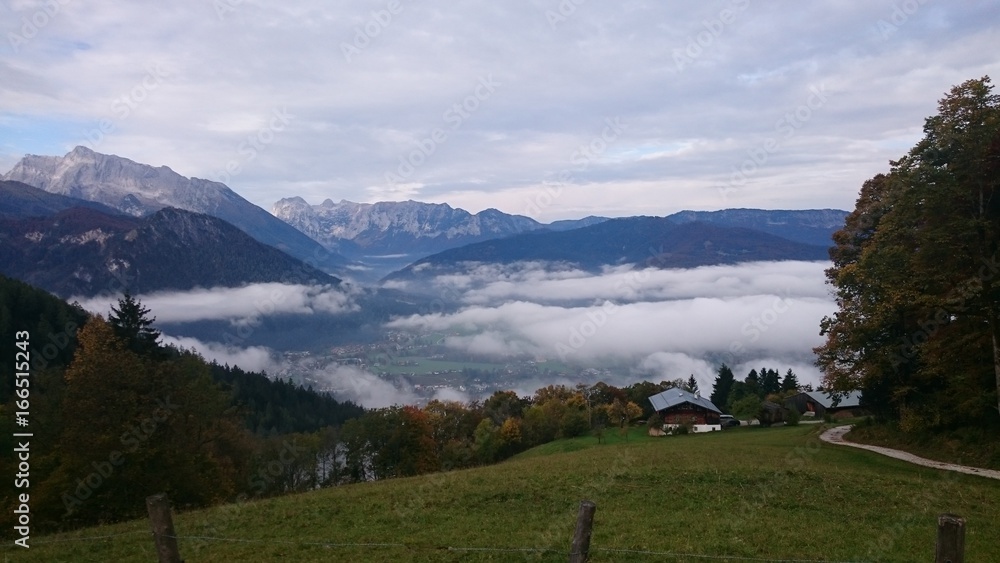 clouds in a valley