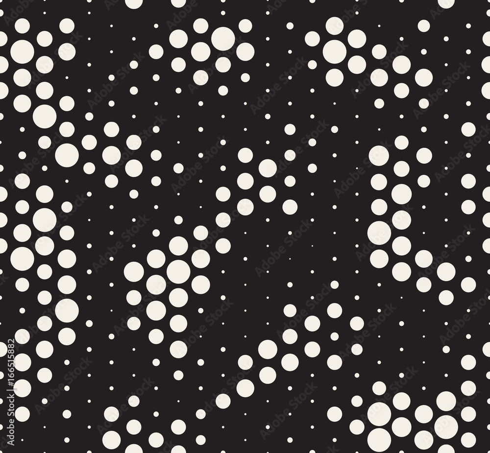 Halftone pattern. Snake skin style seamless pattern. Black and white background with halftone transition