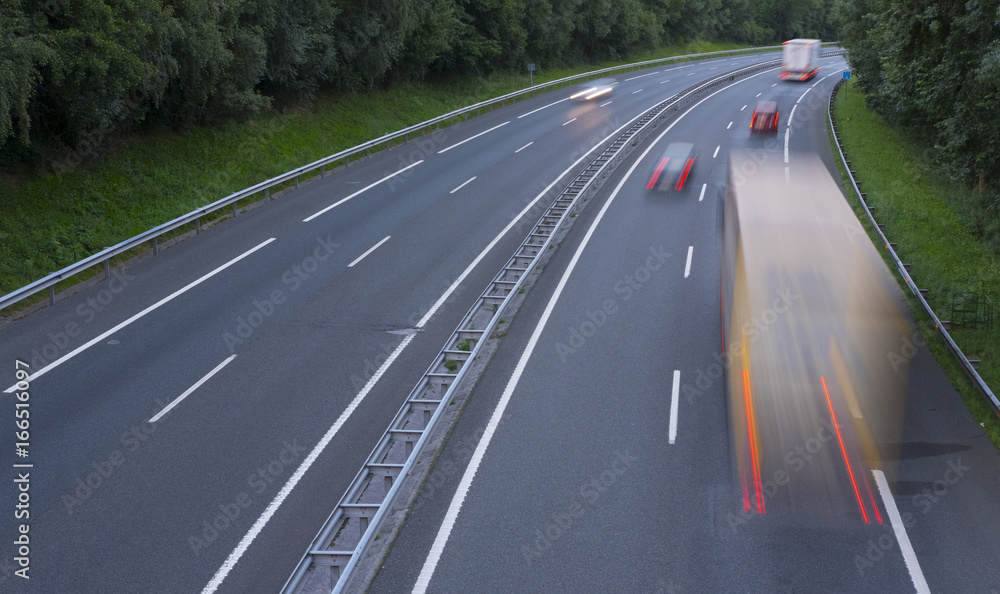 Moving truck on the freeway.