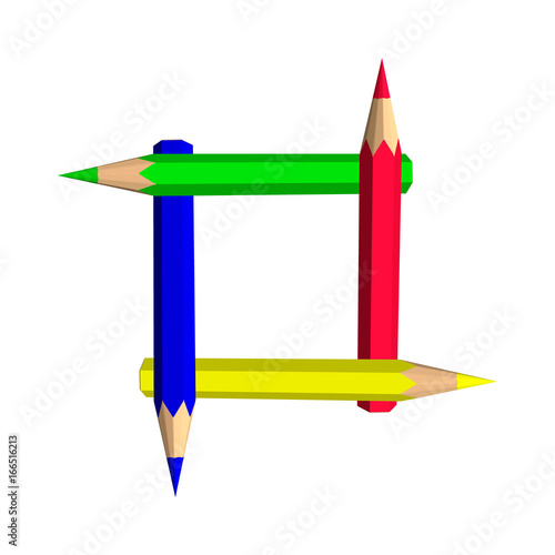 Color pencils frame. Isolat...