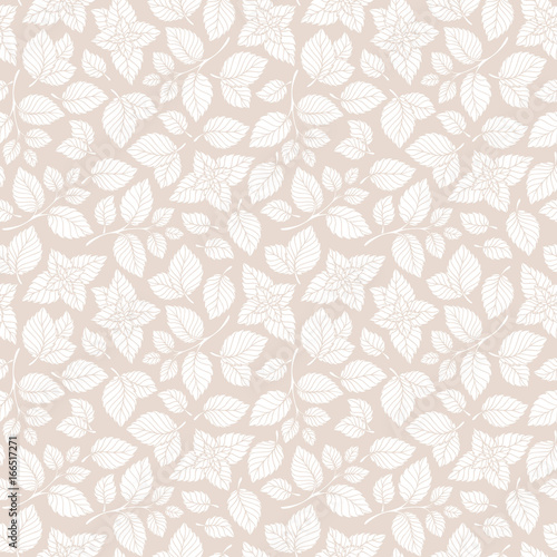 Hand drawn vector seamless pattern with mint leaves