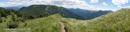 below of summit of Kobla in Julian Alps in Slovenia
