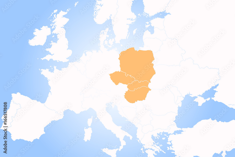 Fototapeta premium V4, Visegrad Group, central european integration.