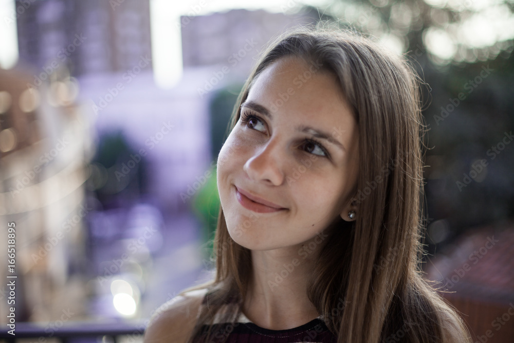 Portrait of beauty girl with long hair and clean young face Portrait of beauty girl with long hair and clean young face