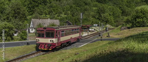 Train near Vapenna station in north Moravia photo