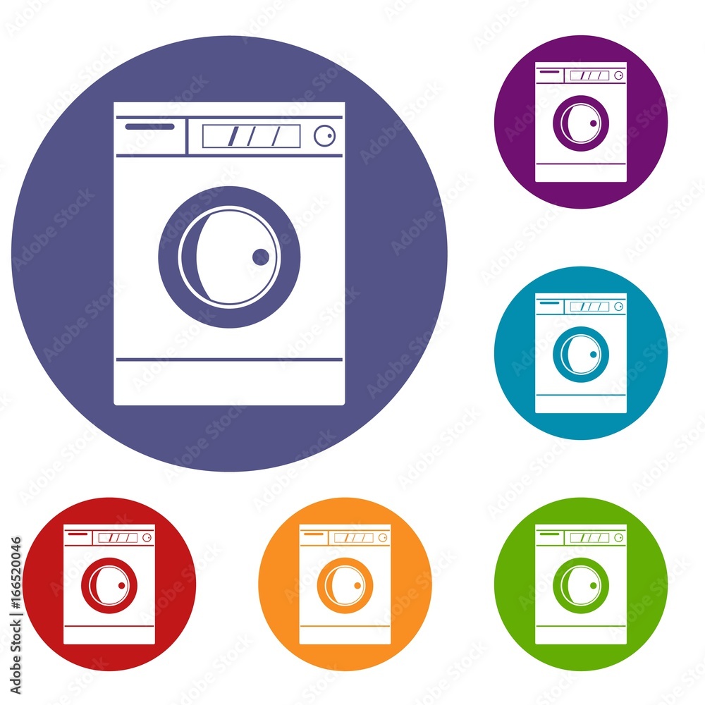 Washing machine icons set Washing machine icons set