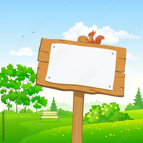 Signboard in a park