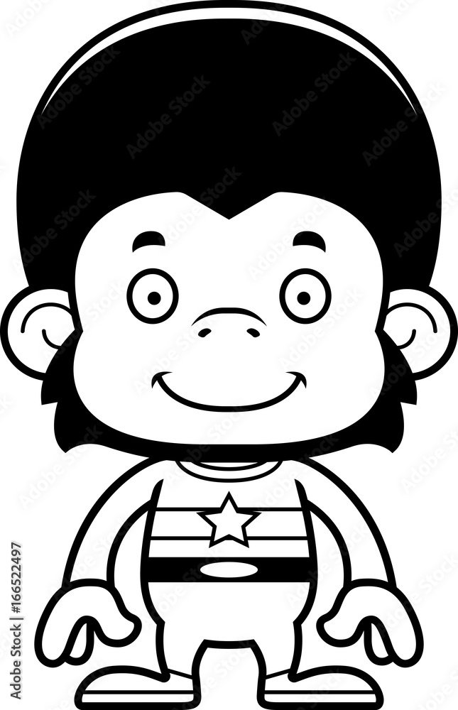 Cartoon Smiling Superhero Chimpanzee Cartoon Smiling Superhero Chimpanzee