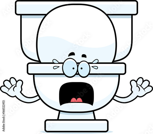 Scared Cartoon Toilet