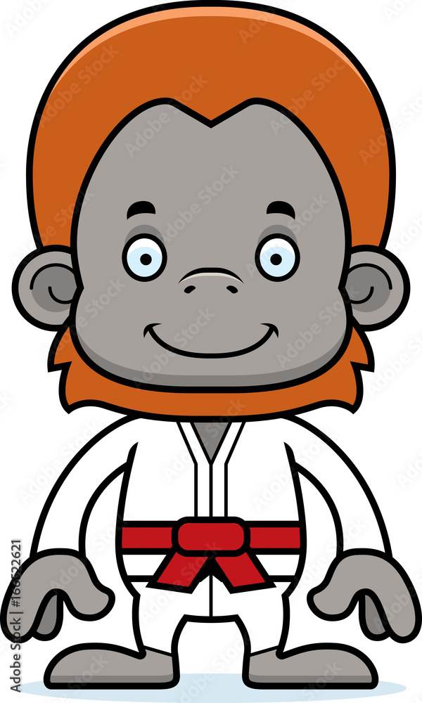 Cartoon Smiling Karate Orangutan Cartoon Smiling Karate Orangutan