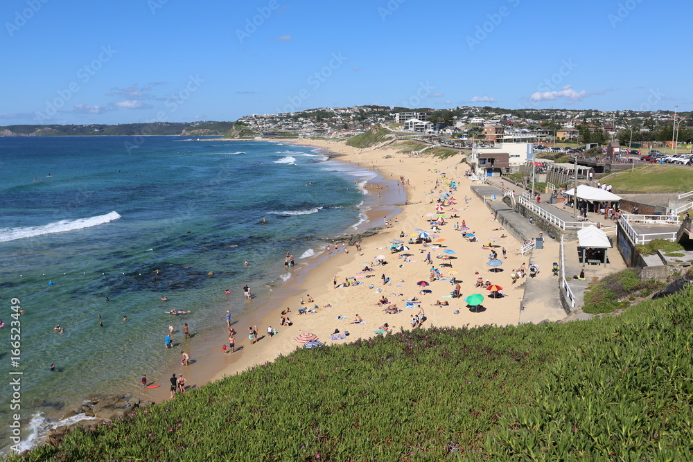 A sunny day at Merewether Beach on the Central Coast of New South Wales in Australia