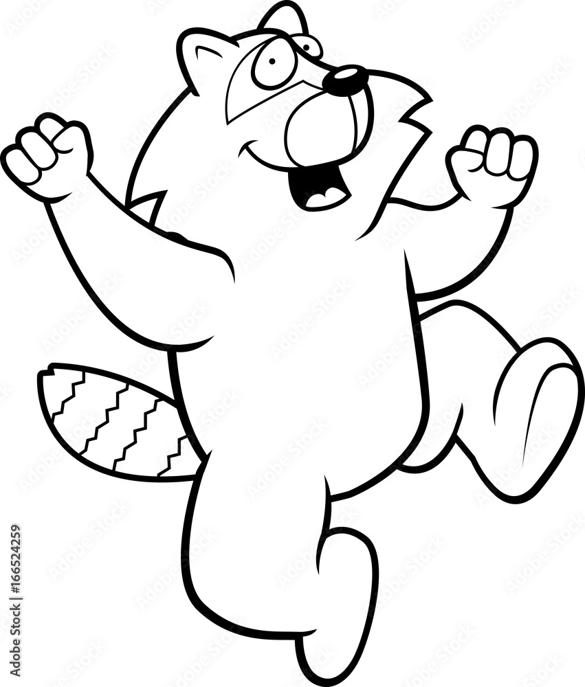 Obraz premium Raccoon Jumping