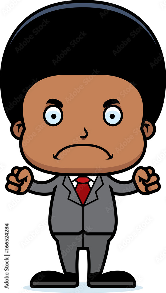 Cartoon Angry Businessperson Boy Cartoon Angry Businessperson Boy