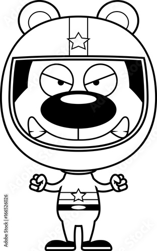 Cartoon Angry Race Car Driver Bear