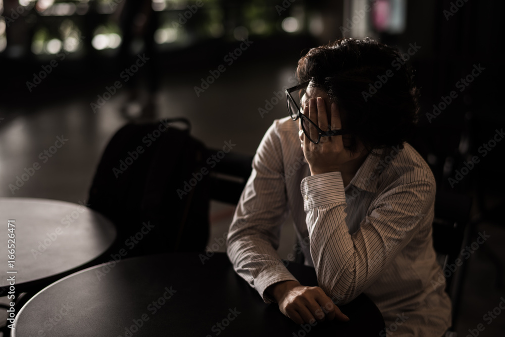 business man is stressed from his work. negative thinking concept. business man is stressed from his work. negative thinking concept.