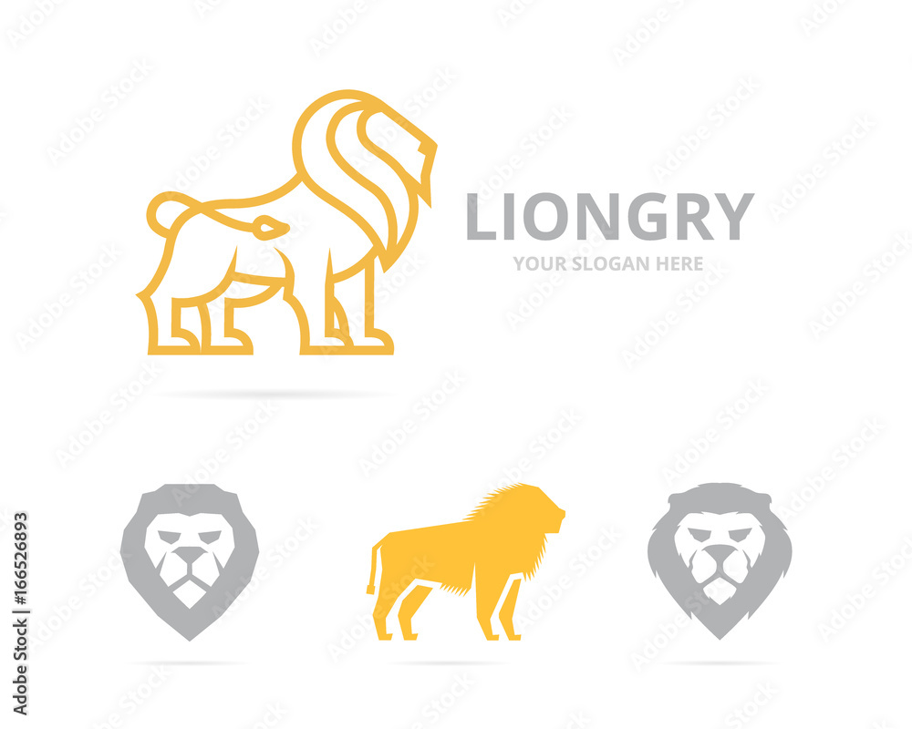 Vector of lion or cat logo combination
