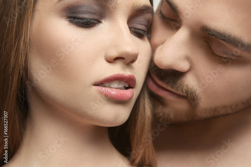 Portrait of sexy young couple, closeup