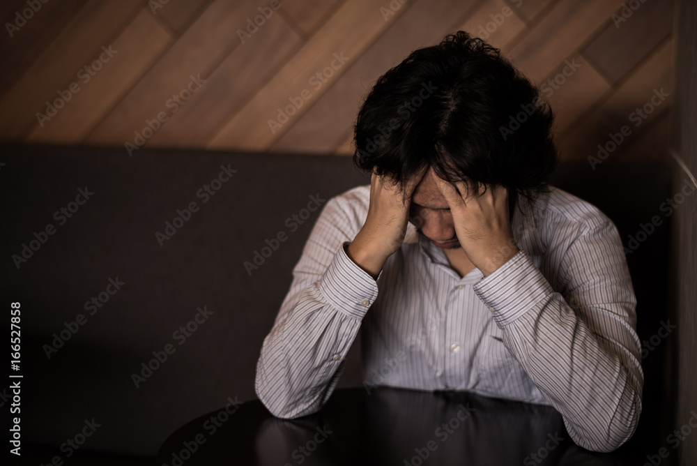 business man is stressed from his work. negative thinking concept. business man is stressed from his work. negative thinking concept.