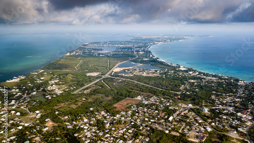 Aerial view of Grand Cayman island in the Caribbean photo
