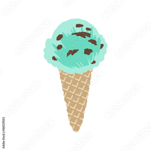 vector illustration of an ice cream with simple touch