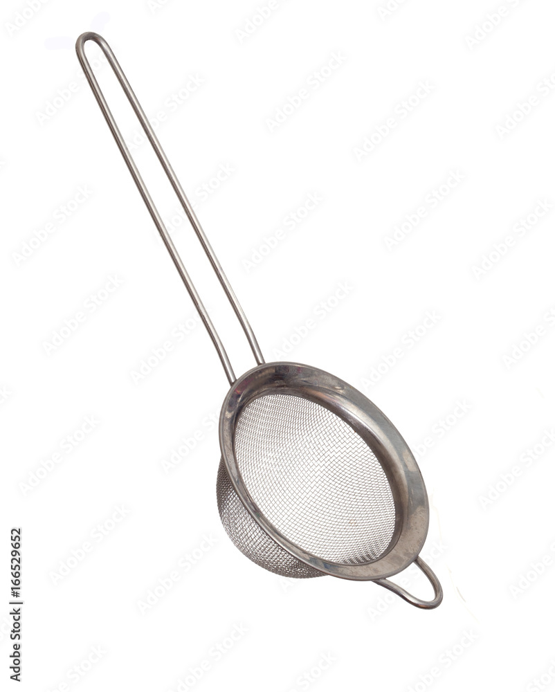 Tea strainer isolated on white. Seen from above. Tea strainer isolated on white. Seen from above.
