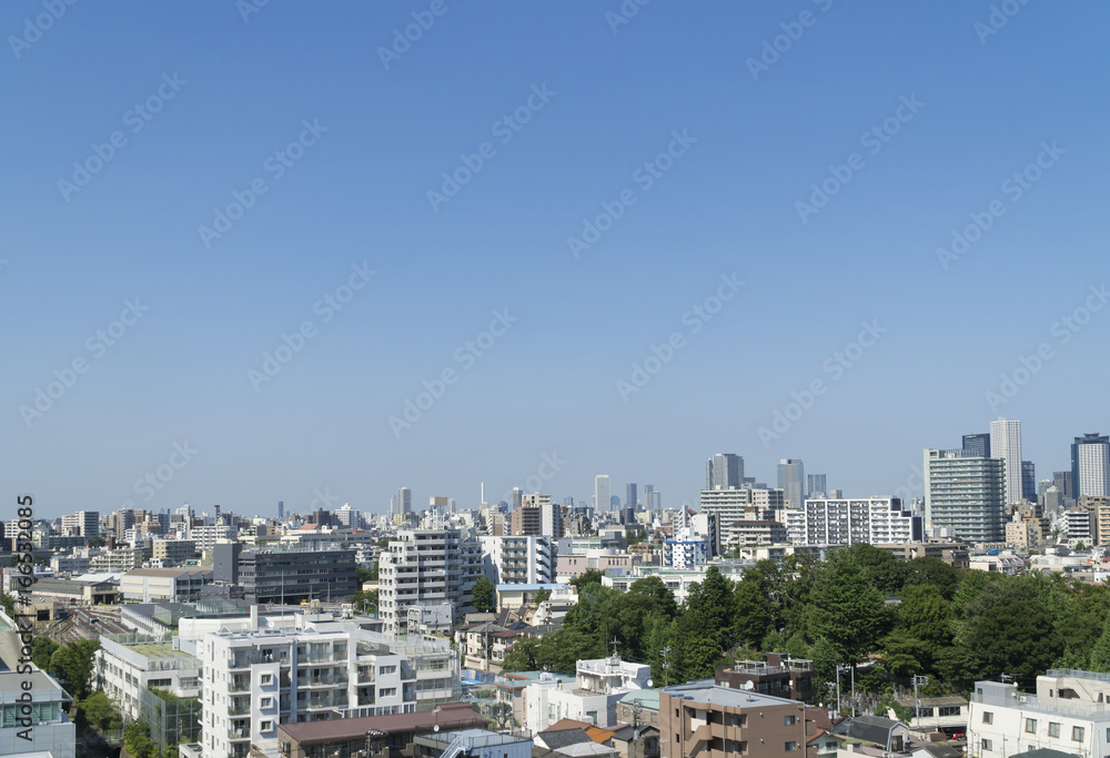 東京風景　中野坂上　中野富士見町　青空と緑