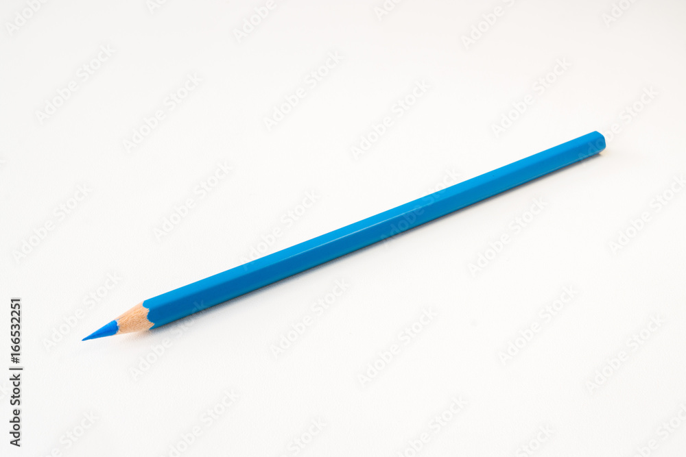 Blue color pencil isolated on white background Blue color pencil isolated on white background