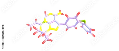 Ibrutinib molecular structure isolated on white