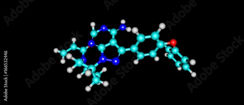 Ibrutinib molecular structure isolated on black