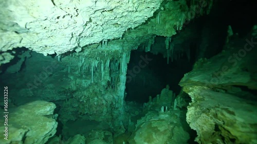 Cenote Dos Ojos cave system, underwater POV