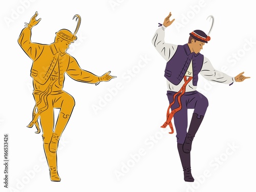 illustration of folklore dancer, vector draw