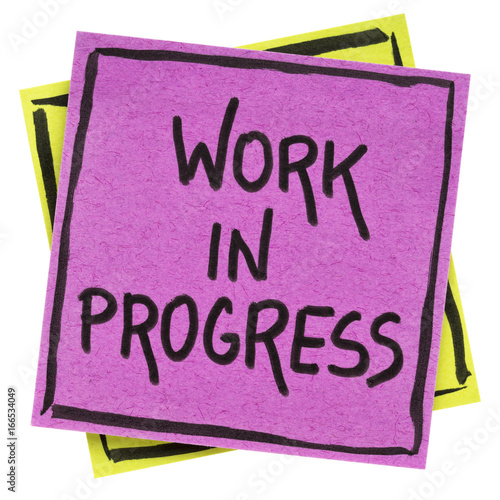Fényképezés Work in progress note