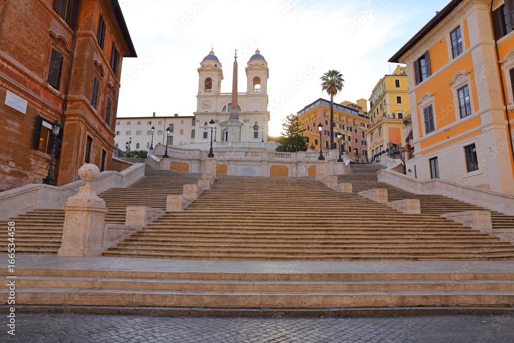 Spanish Steps at morning, in Piazza di Spagna Rome, Italy