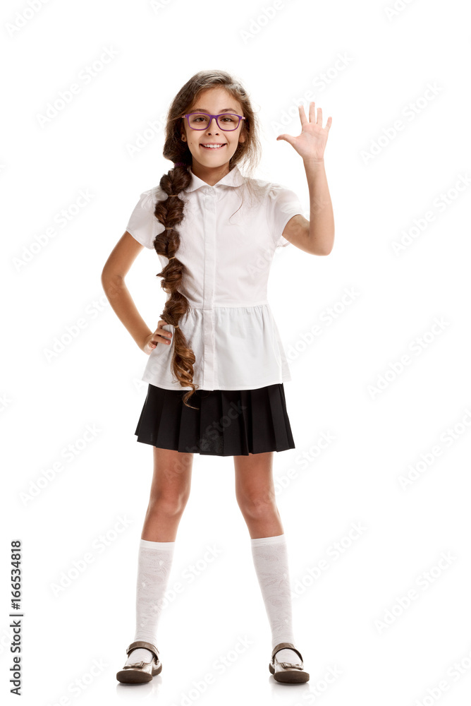 Girl showing palm Girl showing palm