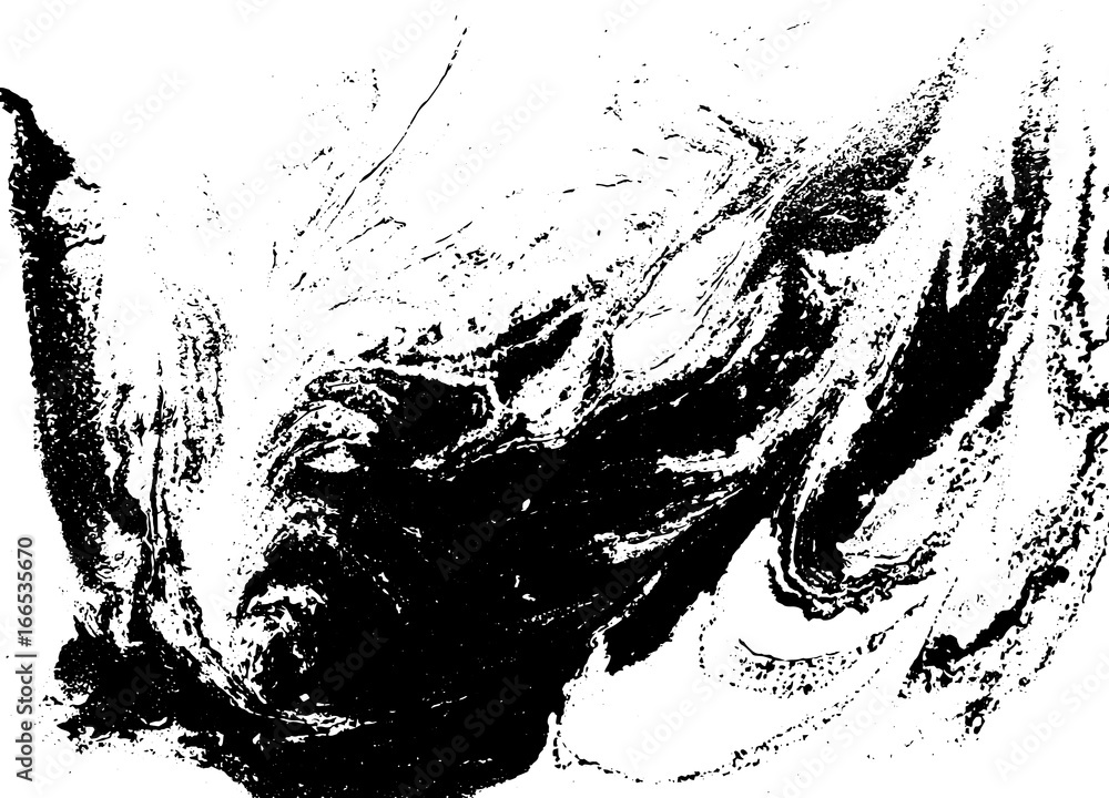 Obraz premium Black and white liquid texture. Watercolor hand drawn marbling illustration. Abstract vector background. Monochrome marble pattern.