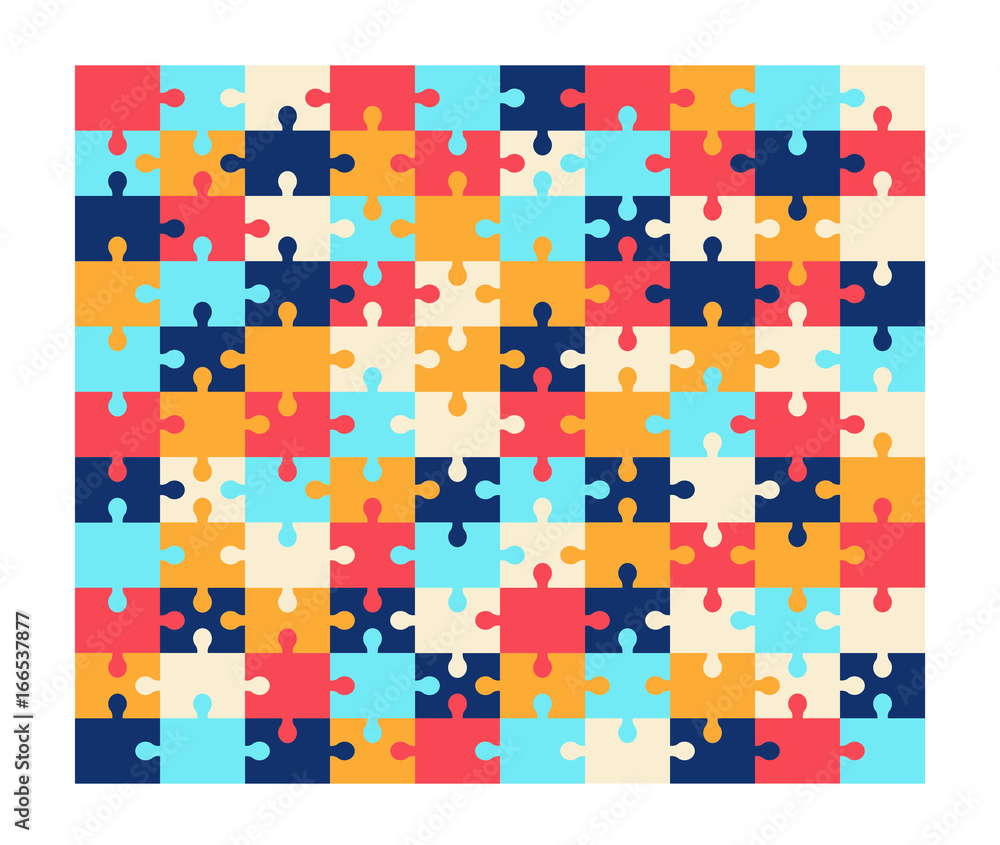 Vector jigsaw puzzle blank template, 10-11 ratio. Vector illustration in flat style, game concept. Vector jigsaw puzzle blank template, 10-11 ratio. Vector illustration in flat style, game concept.