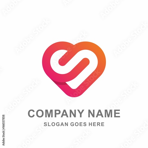 Heart Love Infinity Luxury Diamond Jewelry Fashion Accessories Business Company Stock Vector Logo Design Template