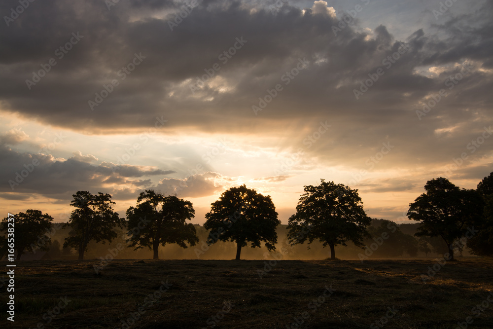 Sunrise in Černá voda near Žacléř in the Czech Republic