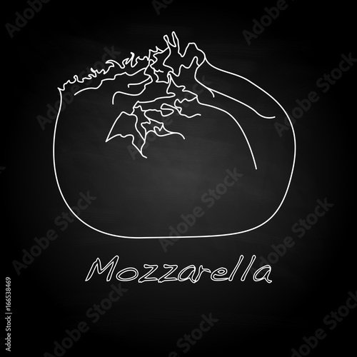 Piece of white mozzarella isolated