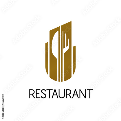 Restaurant logo design, isolated vector illustration