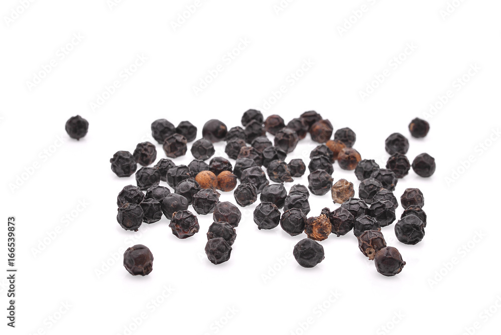black pepper seed isolated on white background black pepper seed isolated on white background