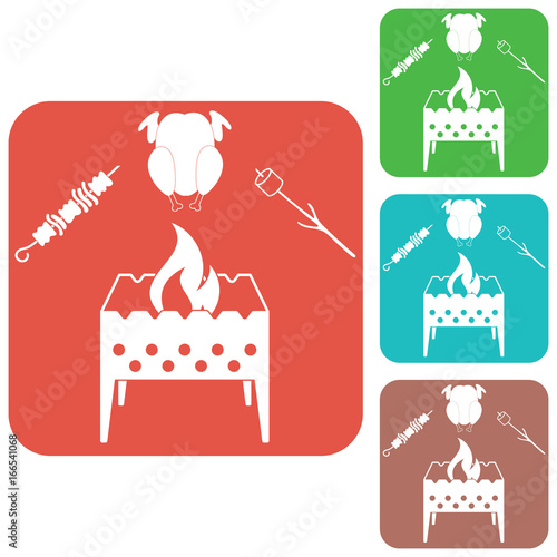 Brazier zephyr, kebab and chicken icon