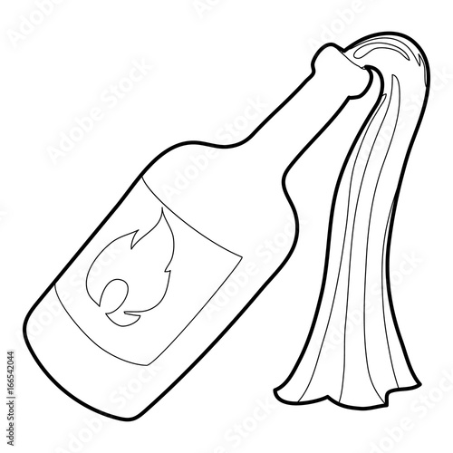 Molotov cocktail icon outline