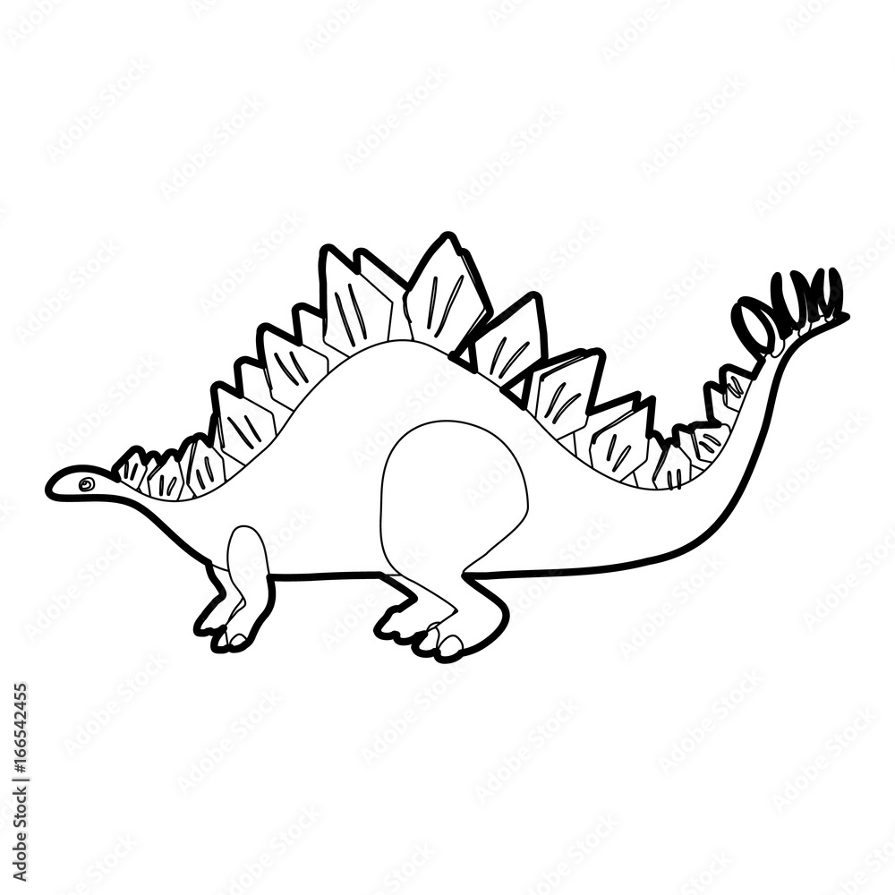 Fototapeta premium Stegosaurus icon outline