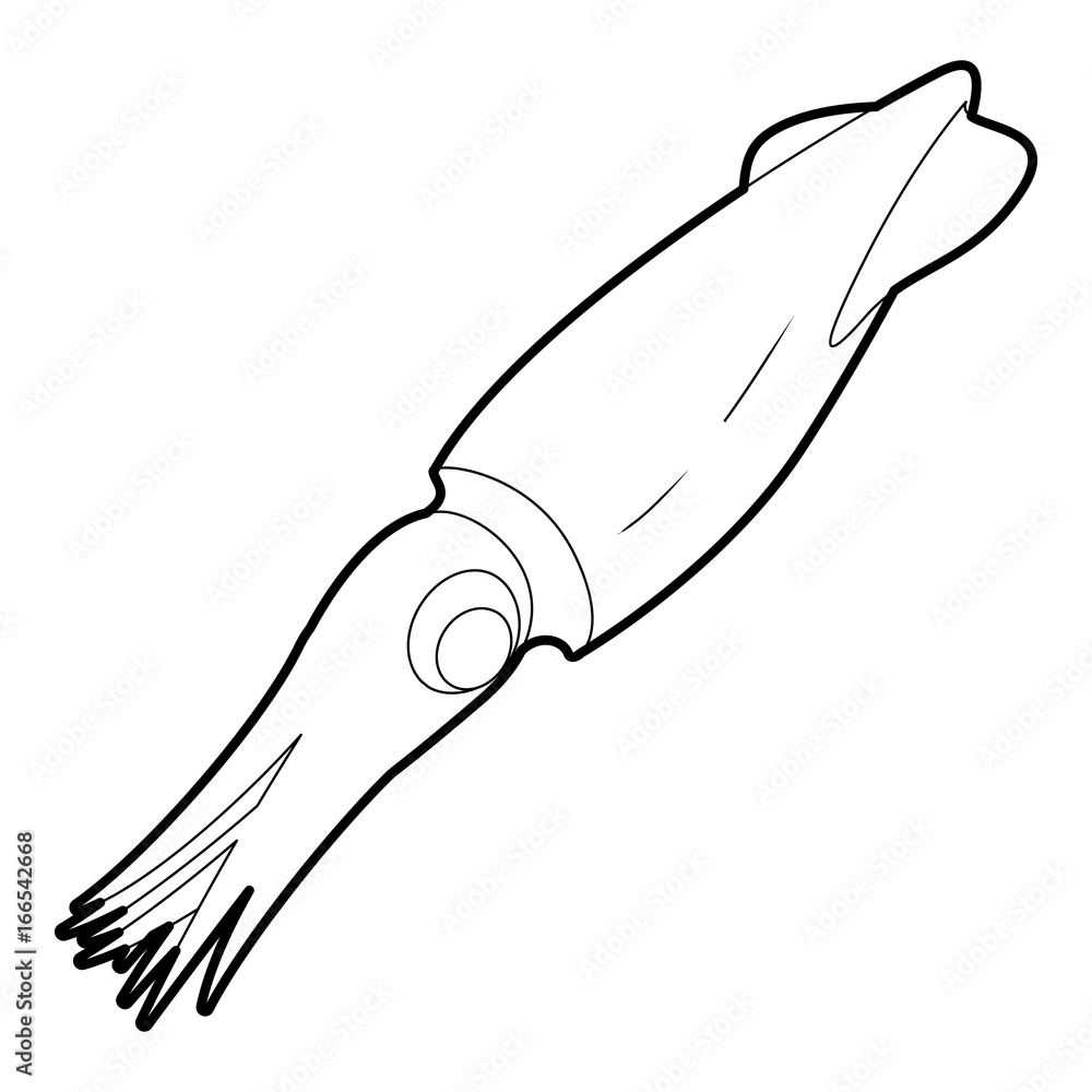 Obraz premium Squid icon outline