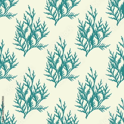 Seamless colorful pattern. Vector background with leaves