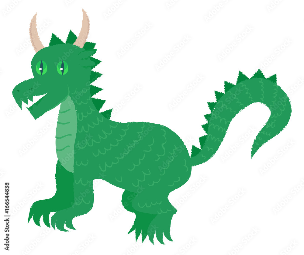 Fototapeta premium Funny Dragon hand draw vector