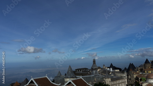  View from the mountain from the park Banahills  On the city of Danang photo