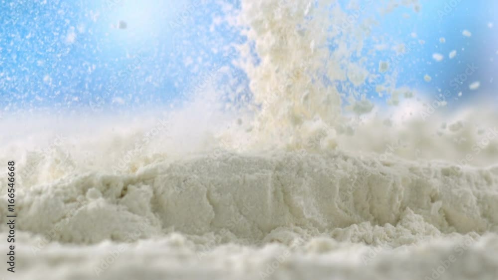 Сlose up of Pouring Flour Powder. Сlose up of Pouring Flour Powder.
